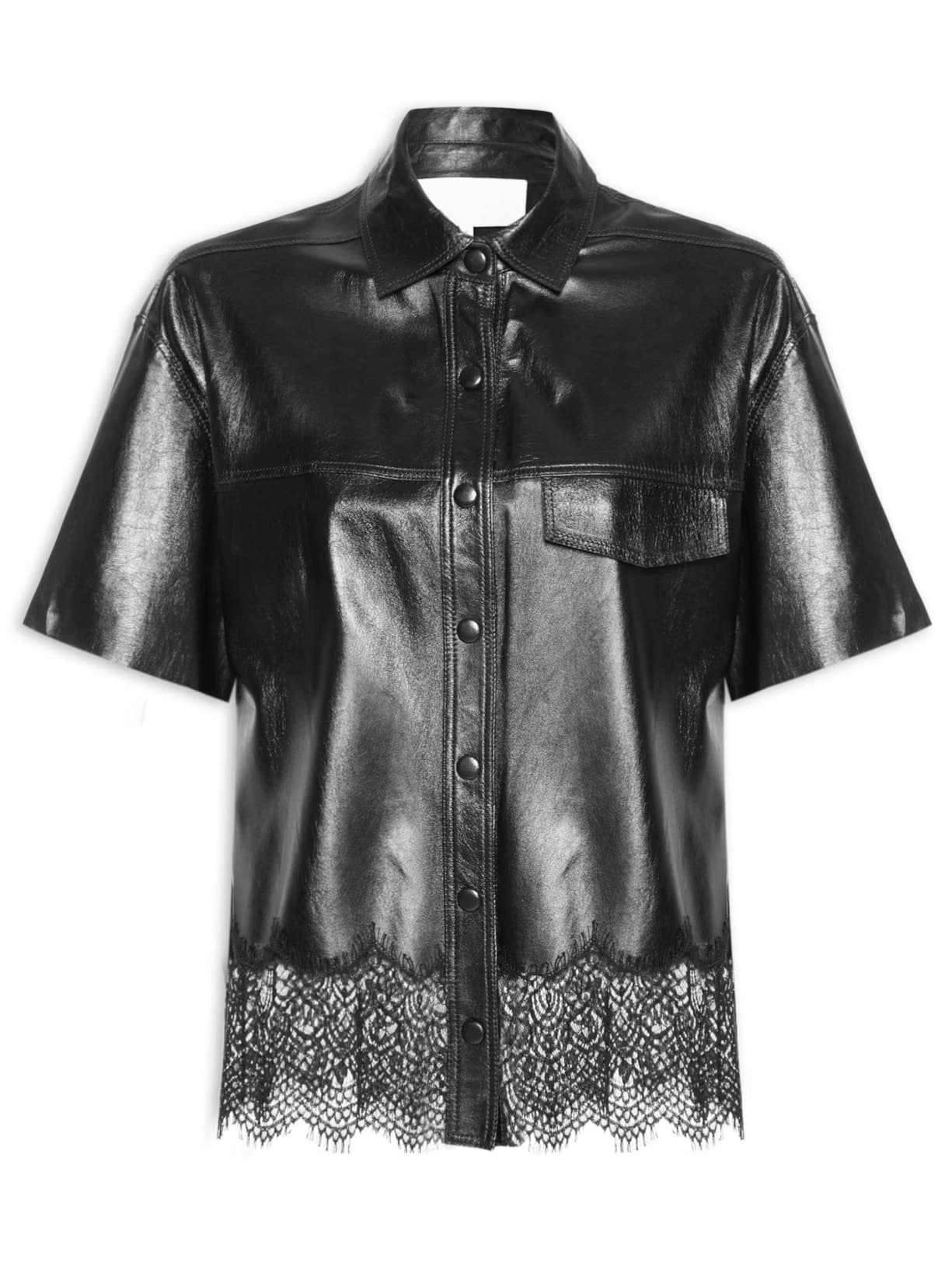 Camisa Feminina Couro Poli - Preto