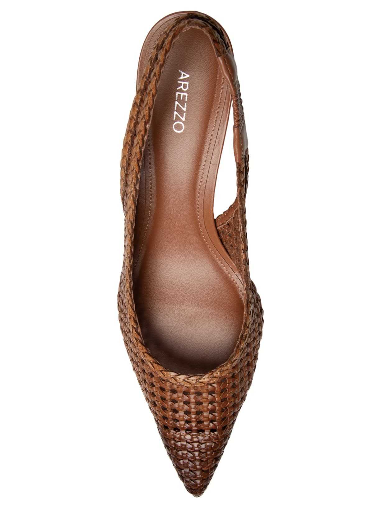 Scarpin Tressê Salto Fino Slingback - Marrom