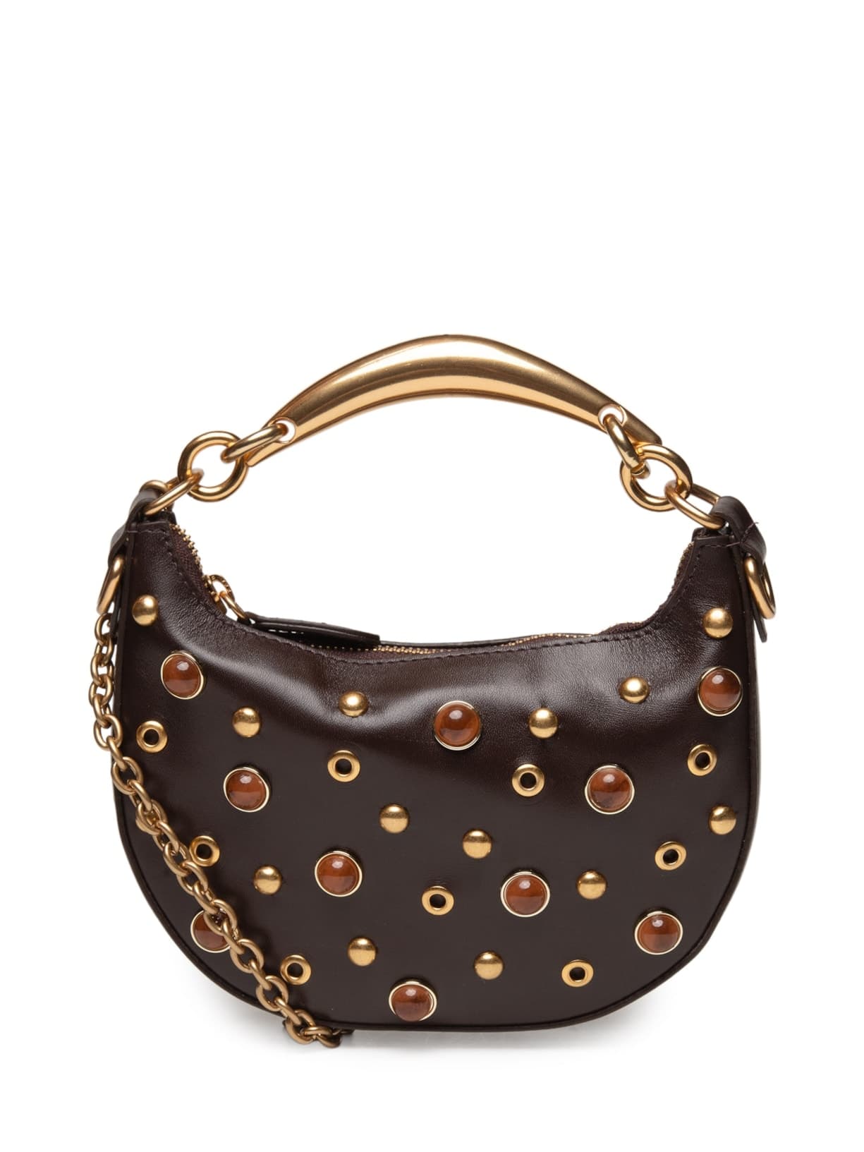 Bolsa Feminina Hobo Maya Pequena Couro - Marrom