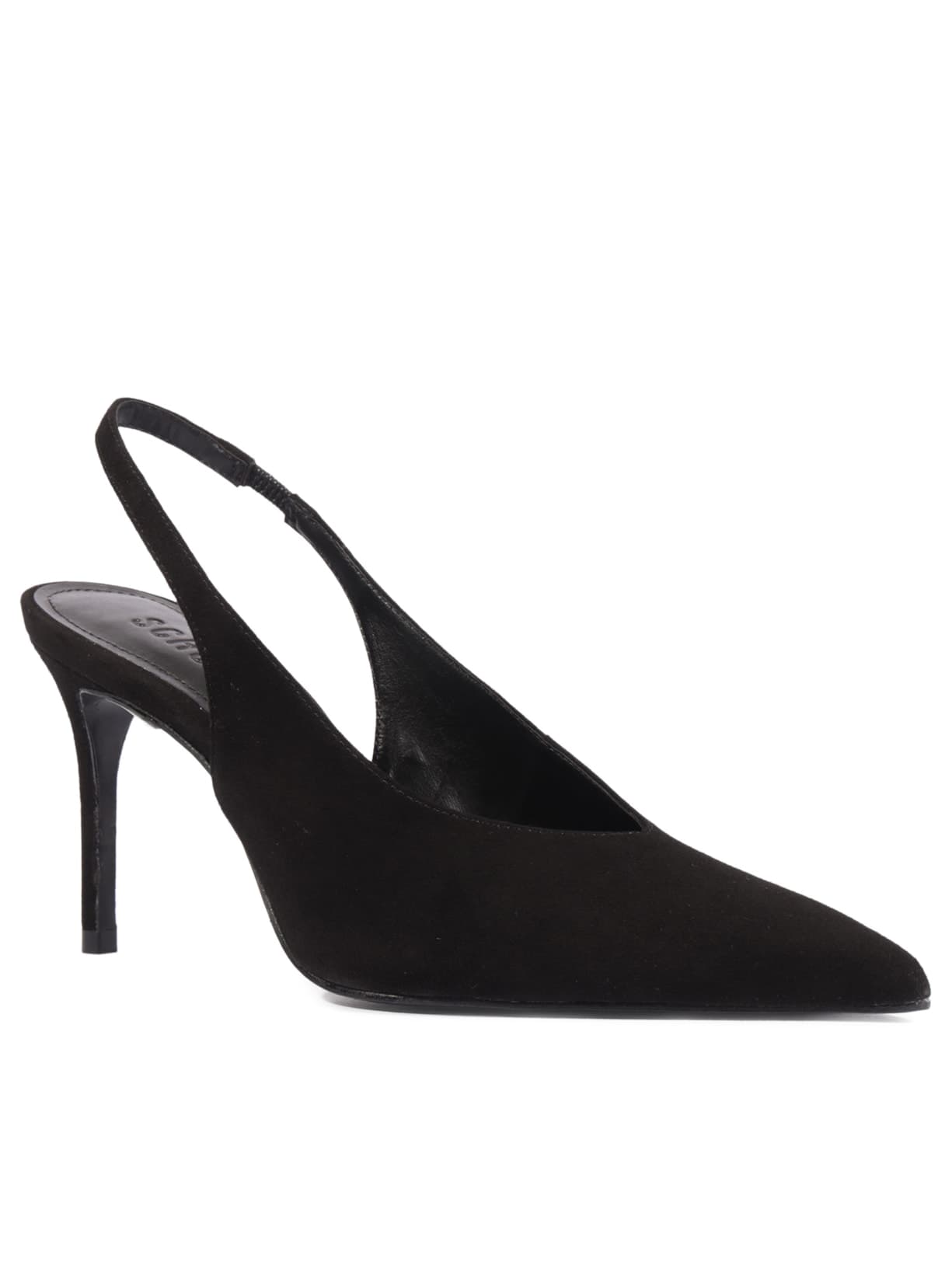 Scarpin Feminino Salto Fino Camurça - Preto