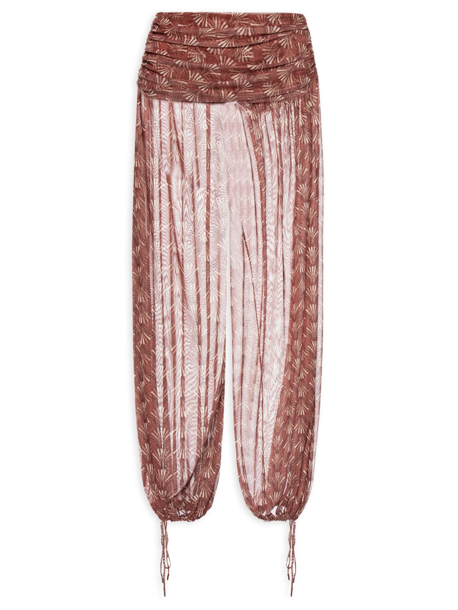 Calça Feminina Aladim Pantalona Estampa Conchário - Vermelho