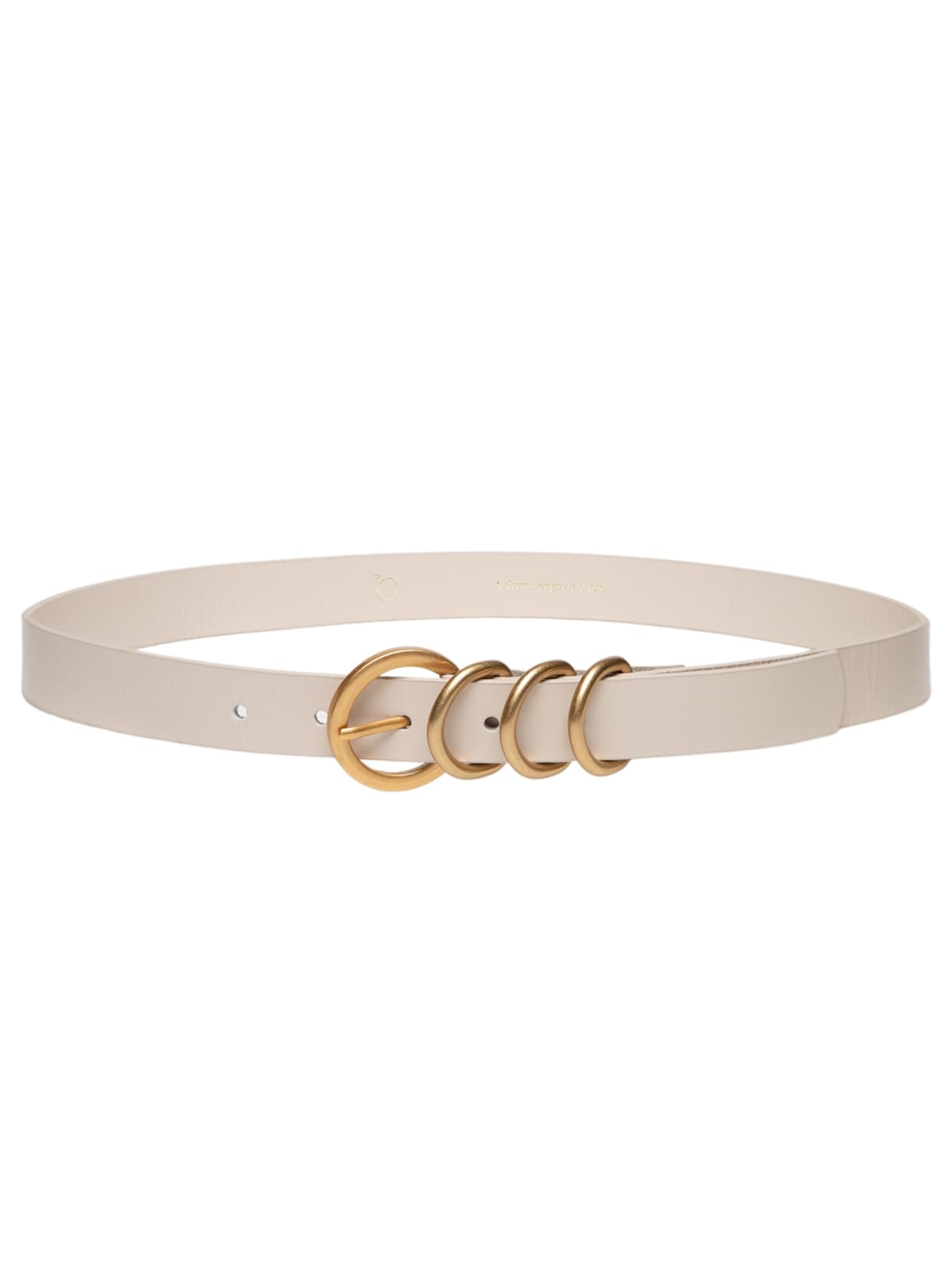 Cinto Feminino Fivela E Passantes Argolas - Off White