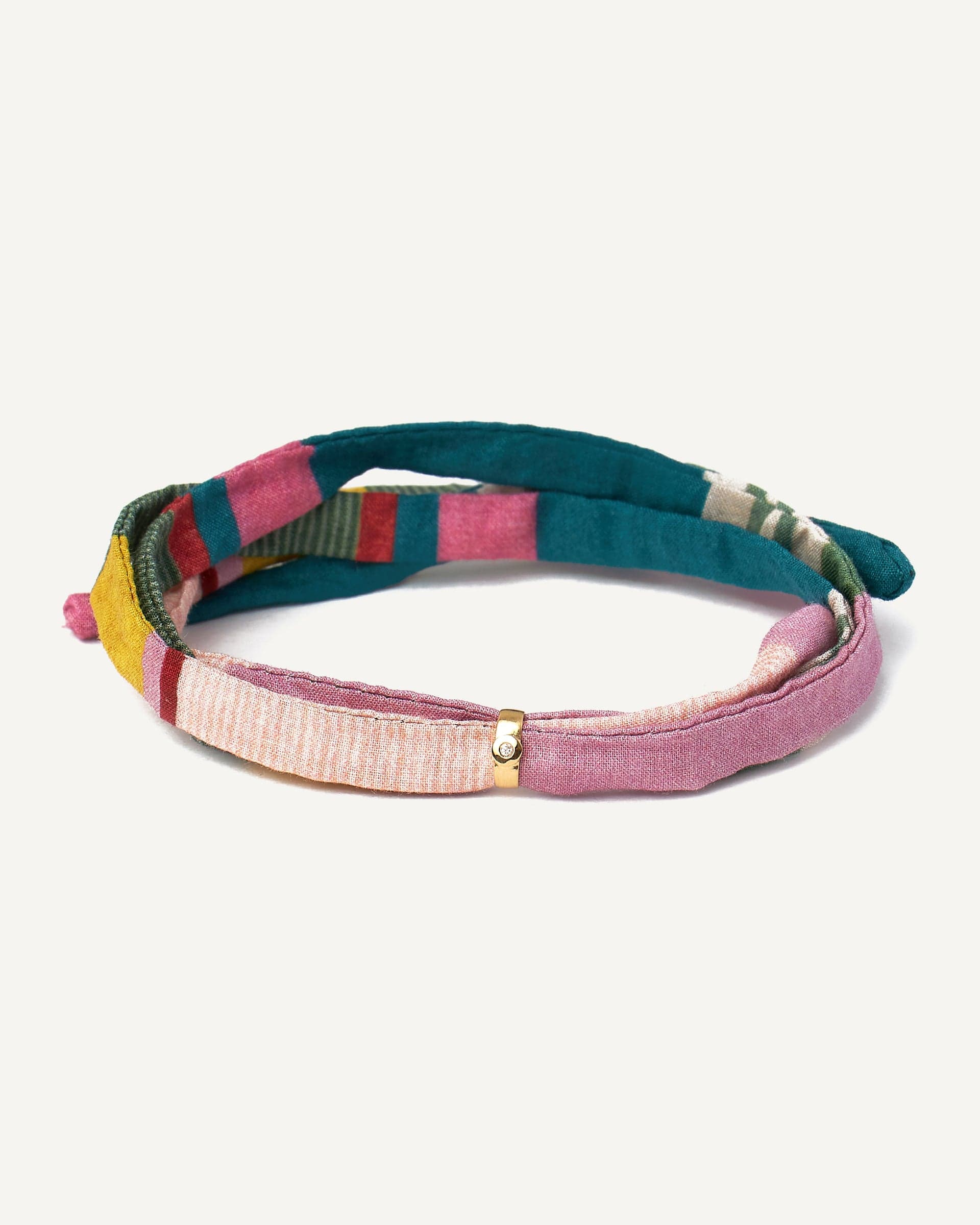Pulseira Cotton Listras em Ouro 18K e Diamante