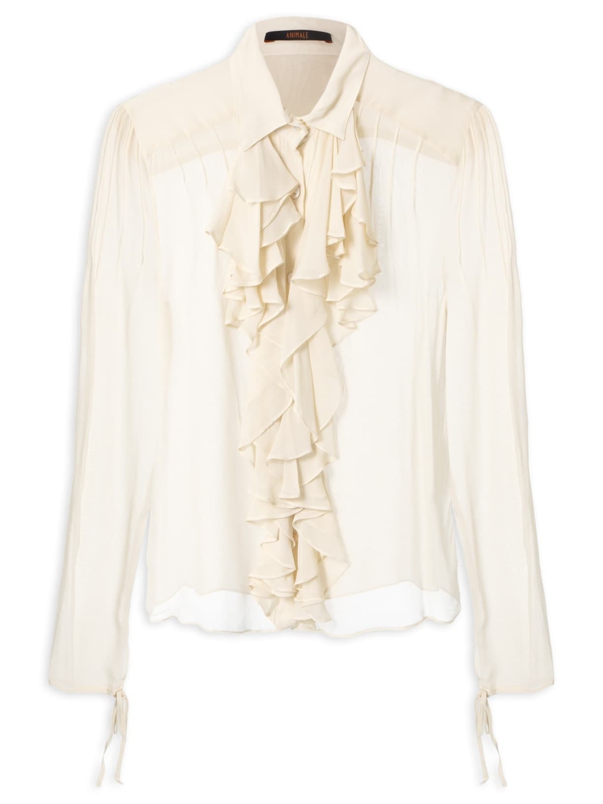 Camisa Feminina Decote Jabour - Bege