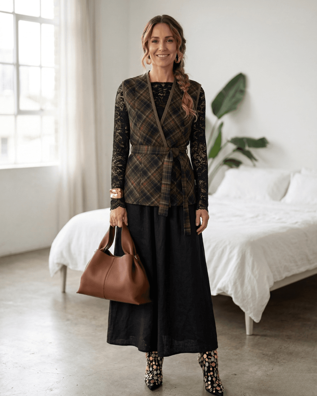 Vestido Midi Preto Boho Styling