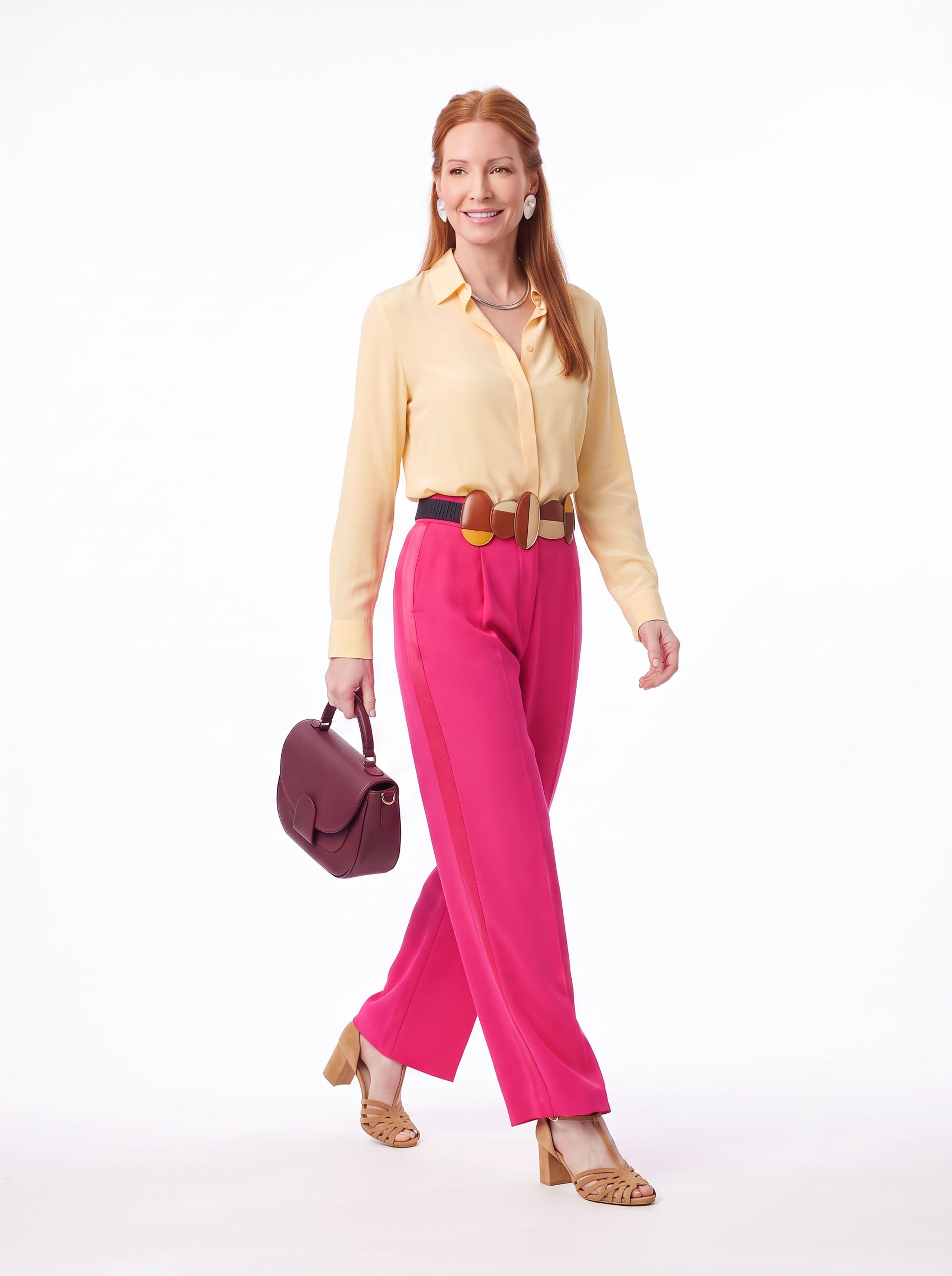 Pantalona Pink com Camisa Amarela