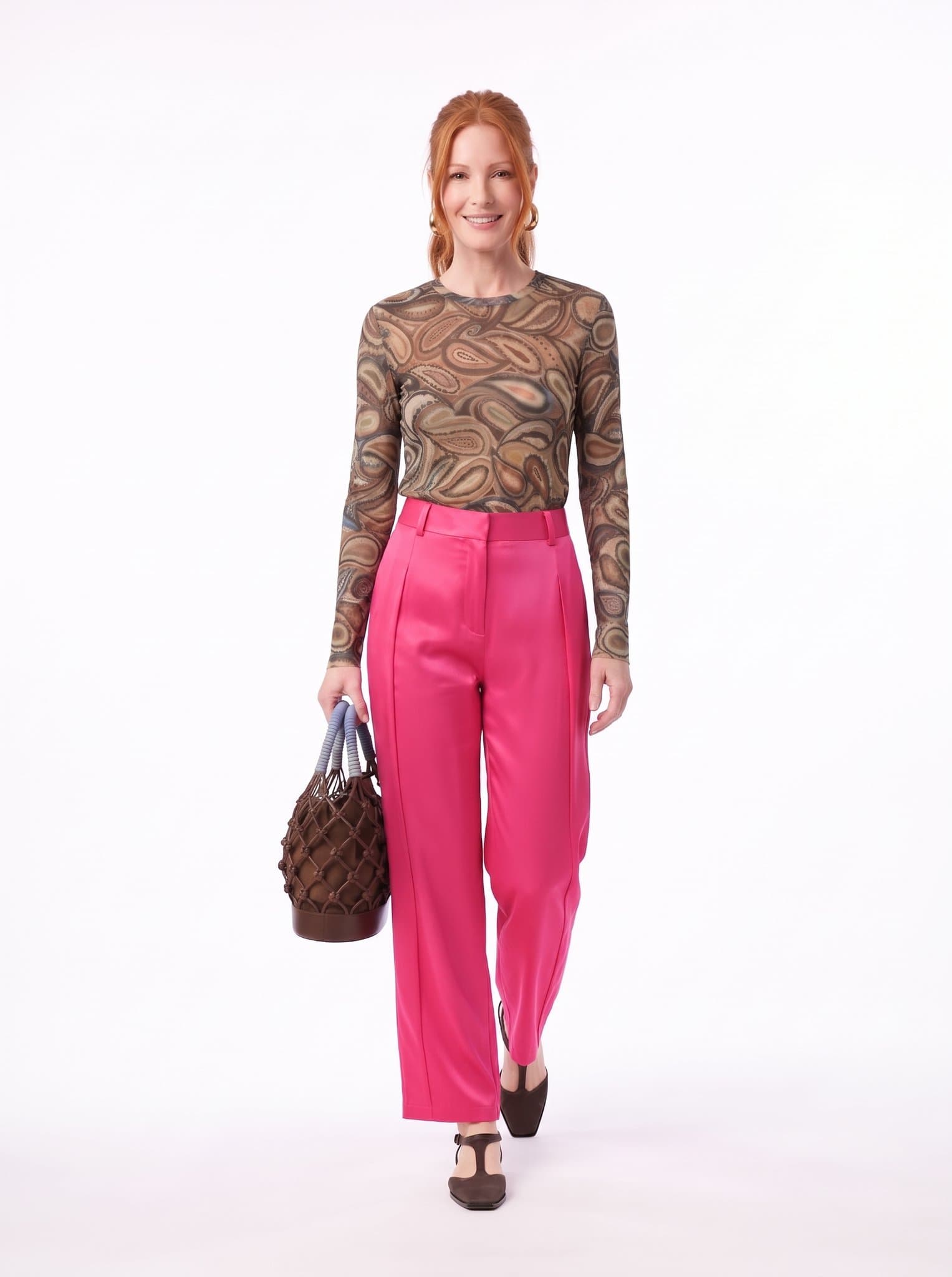 Pantalona Rosa e Paisley Terroso
